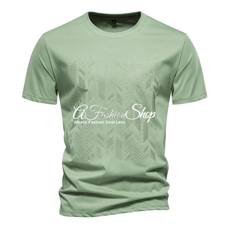 Men’s Casual Short Sleeve Tee Contrast-Stitch