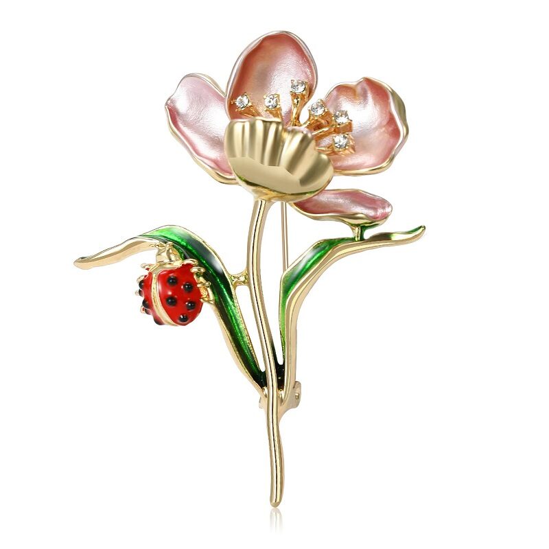 Lotus Flower Brooch Convertible Pin Necklace
