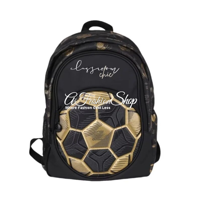 School Ready: Kid Essential Golden Football 16″ School Bag