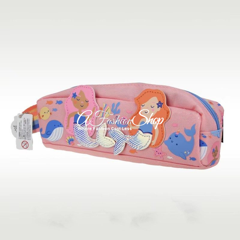Girl’s Pencil Case Pink Patched Mermaid