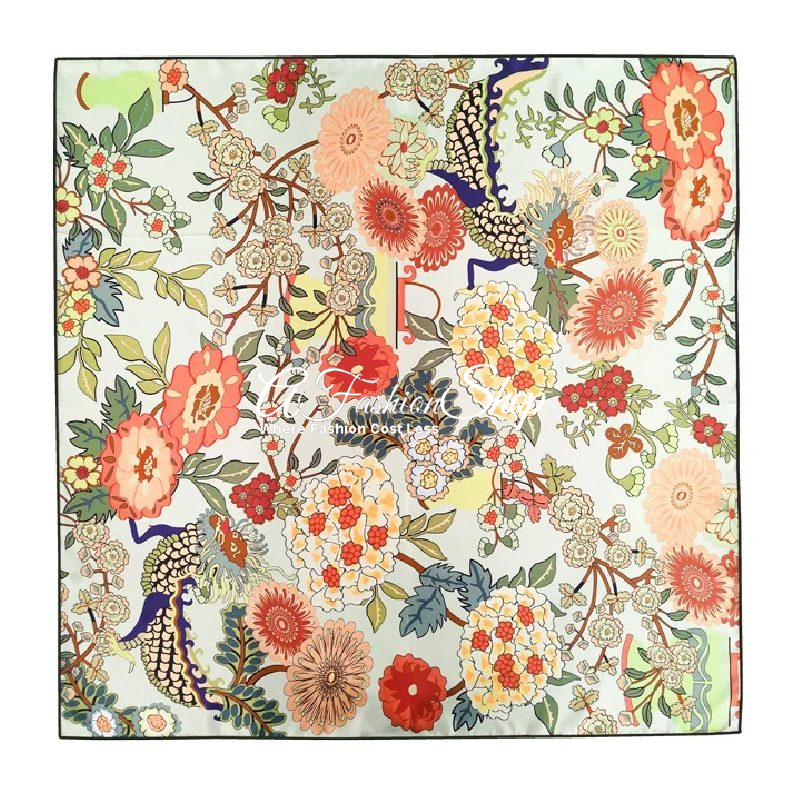 Riena Floral Scarf Mulberry Silk Square