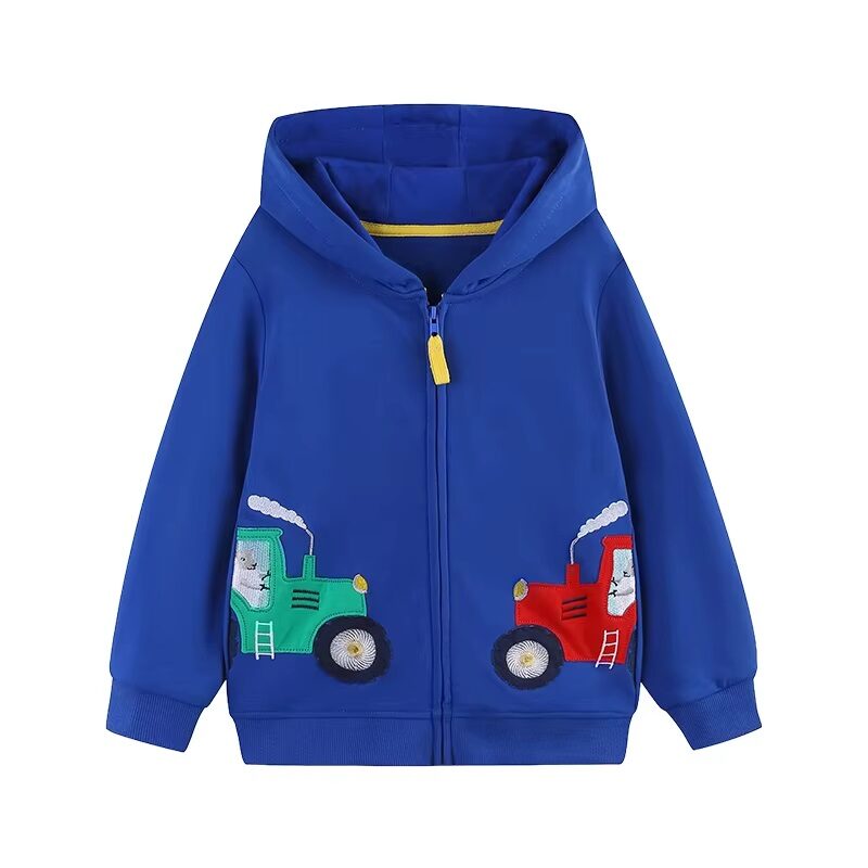 Blue Bobo Hoodie Tractor Embroidered