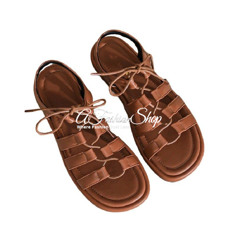EightEEN Women Fisherman Lace Sandal Brown