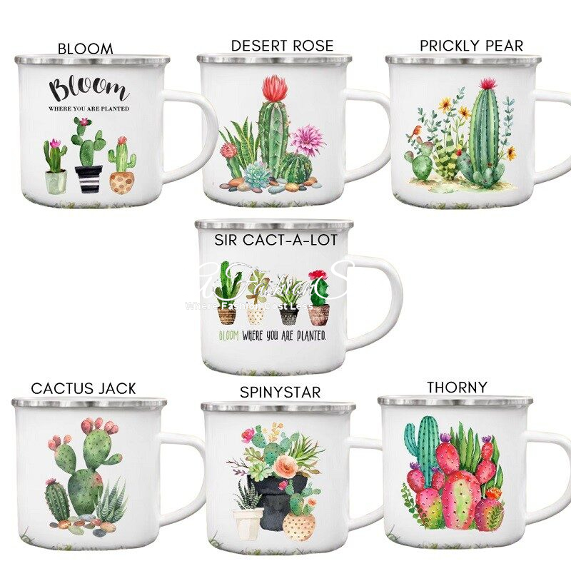 Enamel Mug For Garden Home Lovers – Cactus