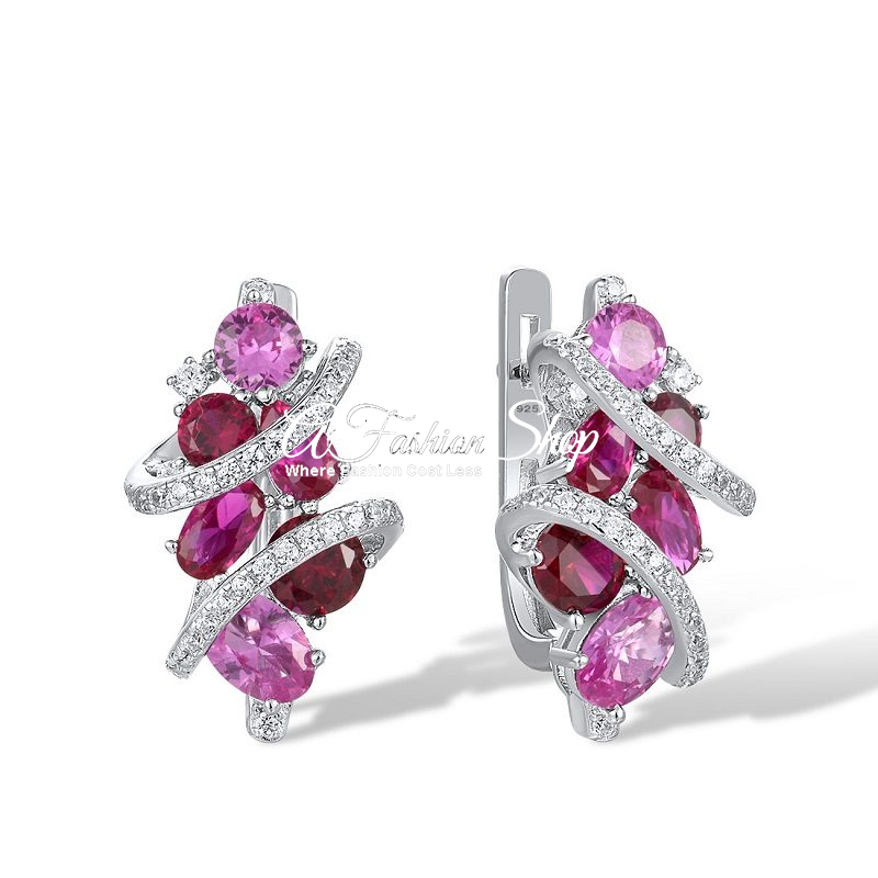 Twist Infinity Earring Ruby vs Sapphire