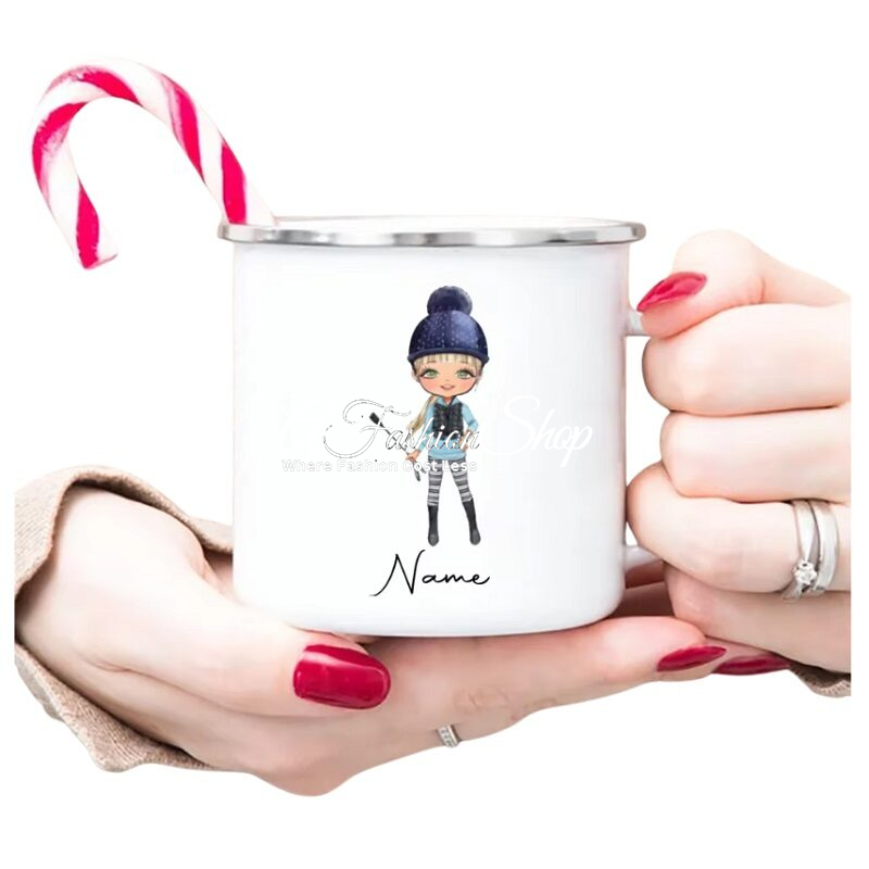 Enamel Mug For Girl Violet Caricature Series