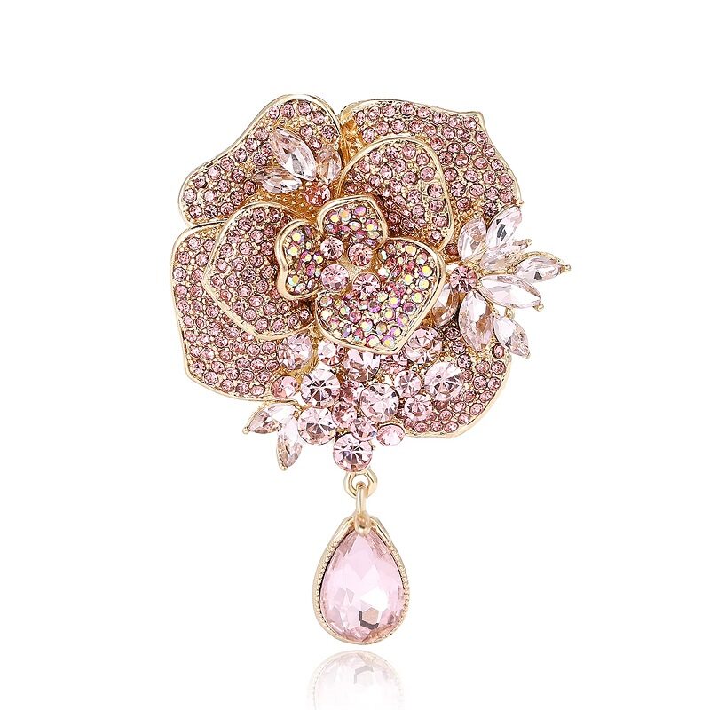 Blush Royale Crystal Bloom Pink Brooch