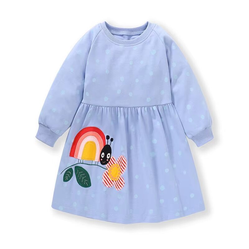 NEW Autumn Princess Dress Caterpillar Embroidery