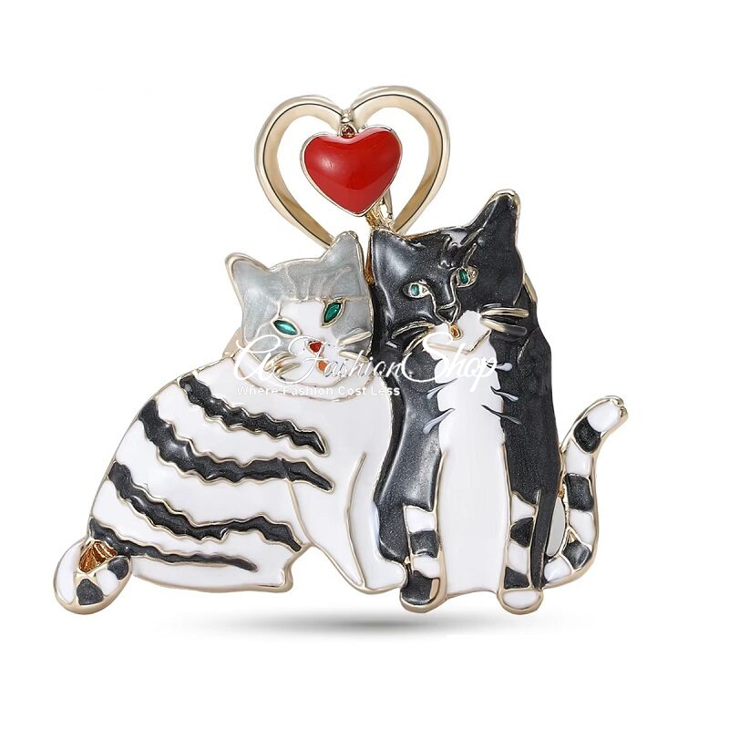 Famous Cat Love Statement Brooch Style