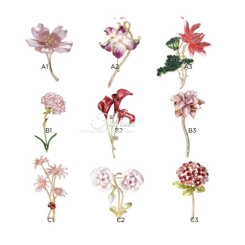 Bloom-In Style Red Floria Brooch