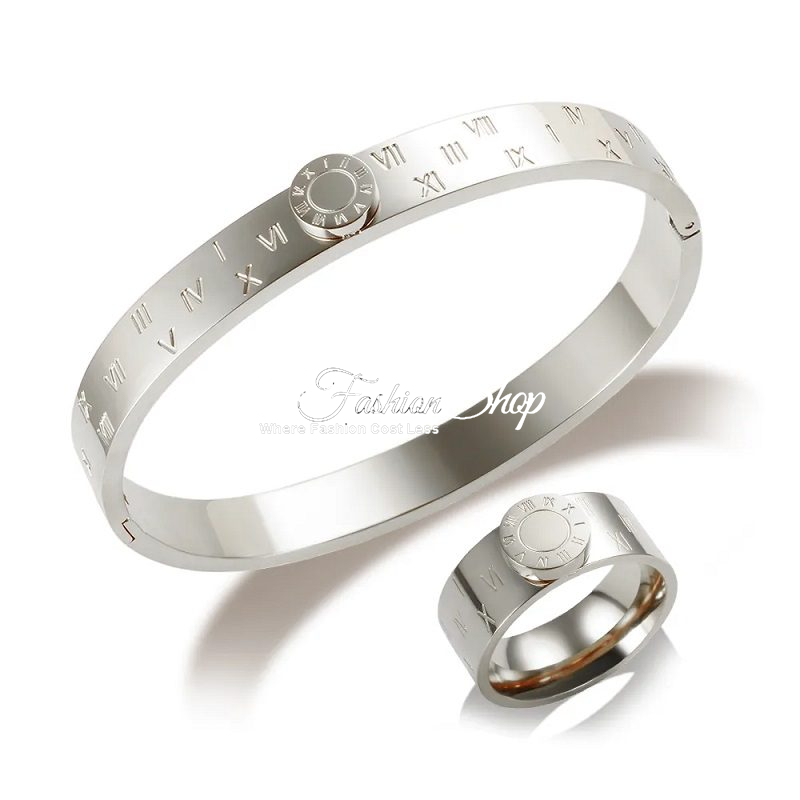 Roman Inscribed Silver Signet Ring And Bangle