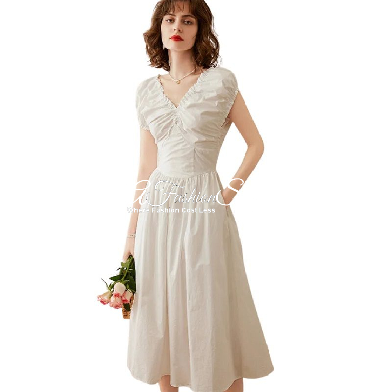 Women’s Cotton Midi Beige Sleeveless Dress