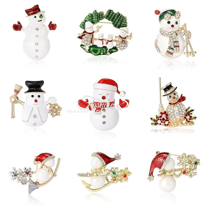 Christmas Holiday Brooch Snowman Party Pins