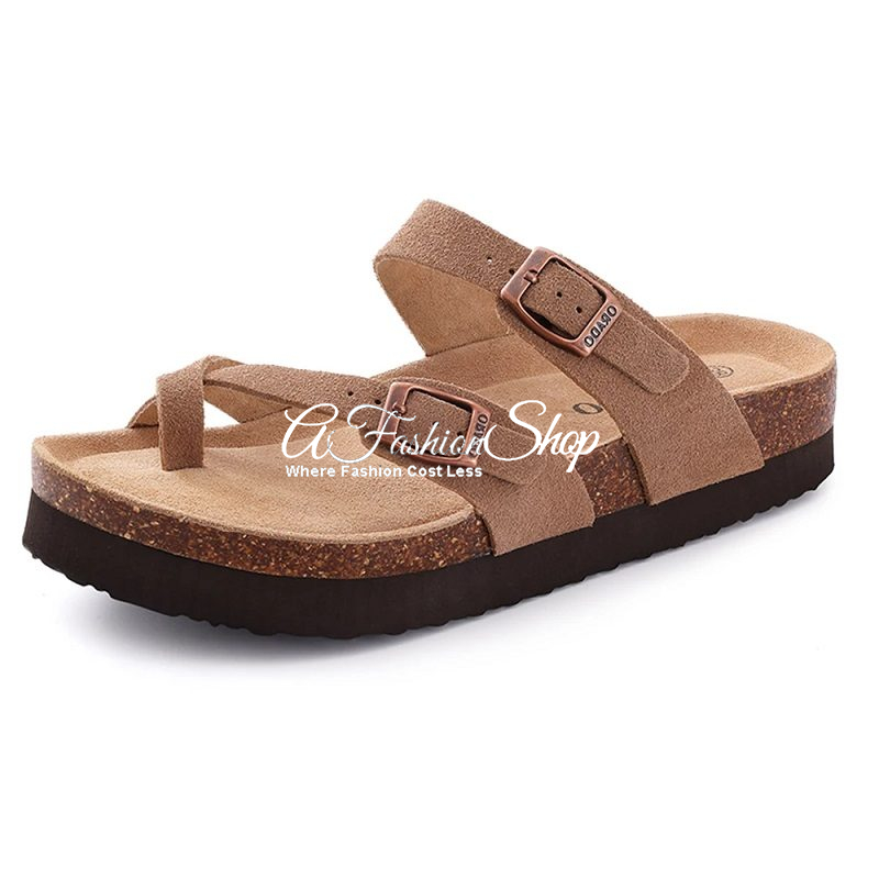 Manhattan Men’s Sandal With Toe Loop Camel