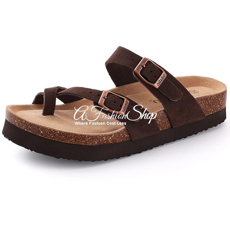Chocolate Men’s Slide Sandal With Toe Loop