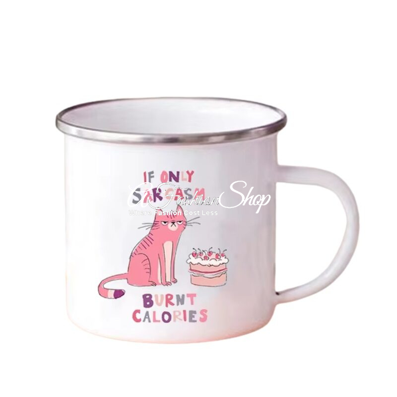 Enamel Mug For Cat Home Lovers – Burnt Calories
