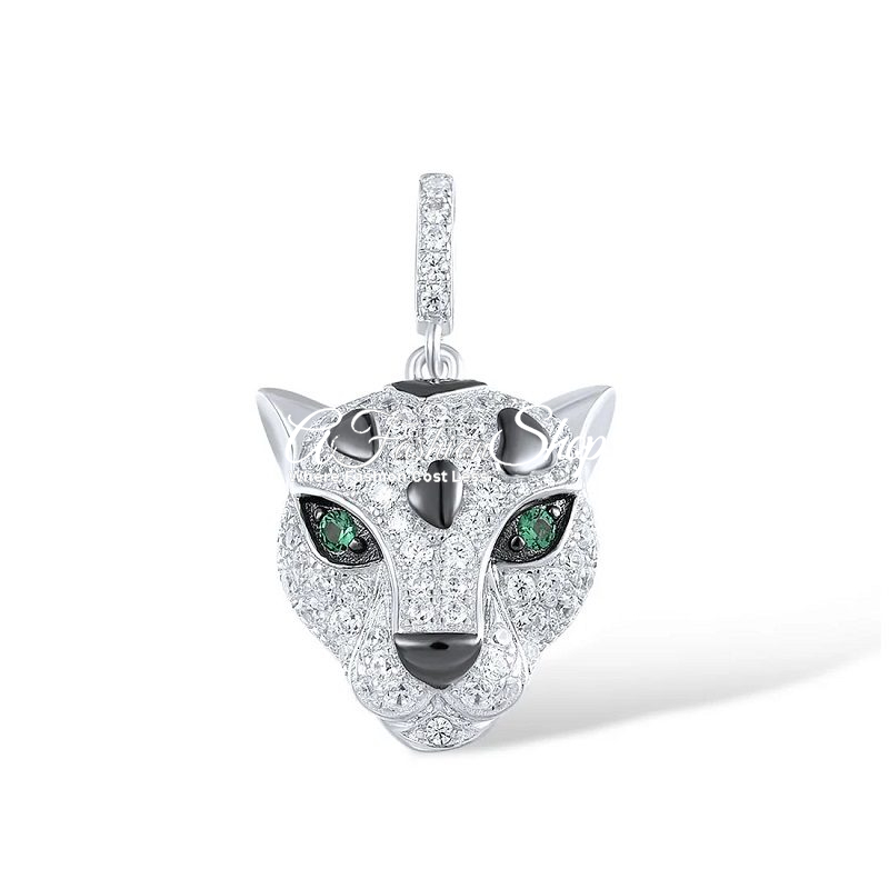 Panther Head Pendant Green Spinel Eye