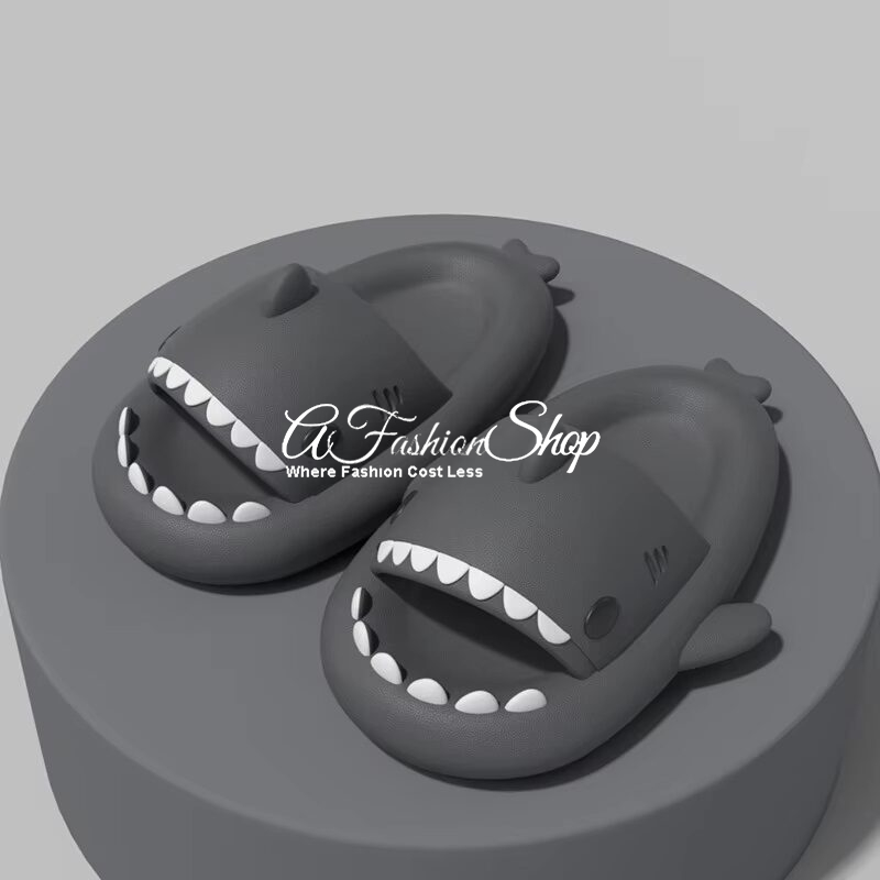 Beach Indoor Sandals Shark Slip-On Color Black