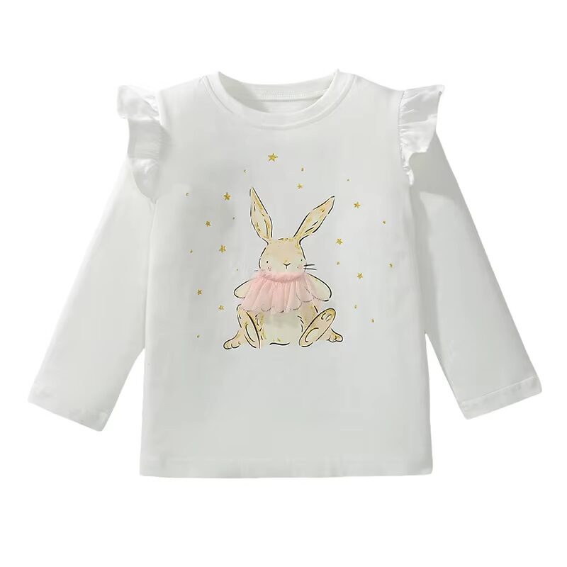 Everyday Explorer Cute Bunny Ruffles Sleeve T-Shirt