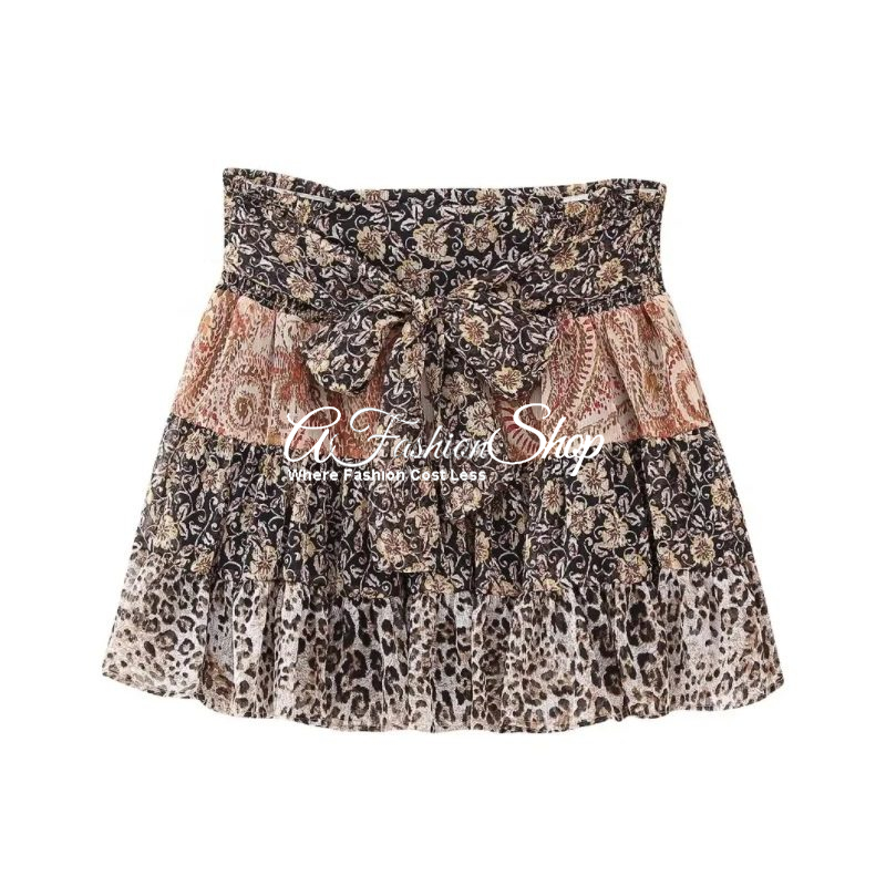 Serena Patchwork Miniskirt