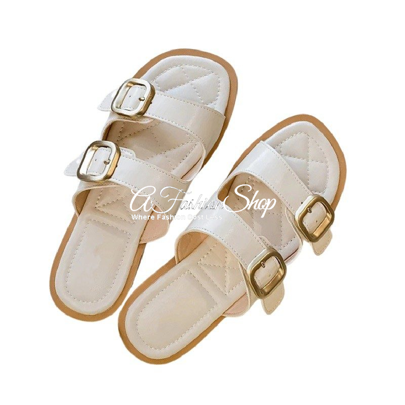 Kenya Summer Flat Sandal Chunky Sole White