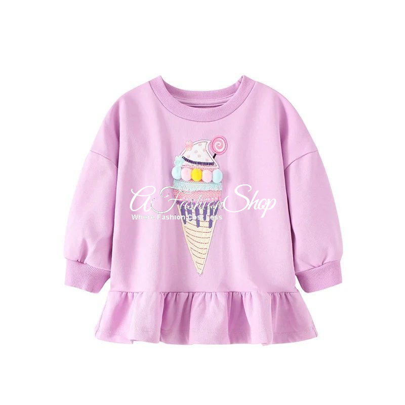 Girl Crewneck Pullover Lavender Ice Cream