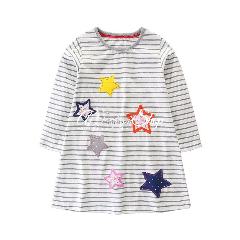 Stripe Long Sleeve Star Girl Minidress