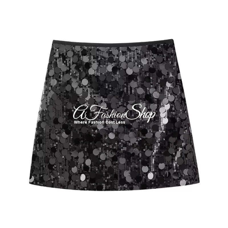 Midnight Sparkle MiniSkirt Black/Silver