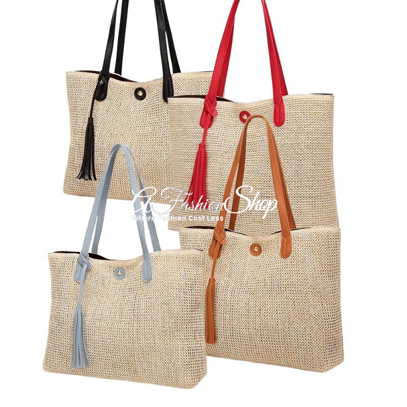 Beach Ready Woven Straw Tote Bag 4Colors!
