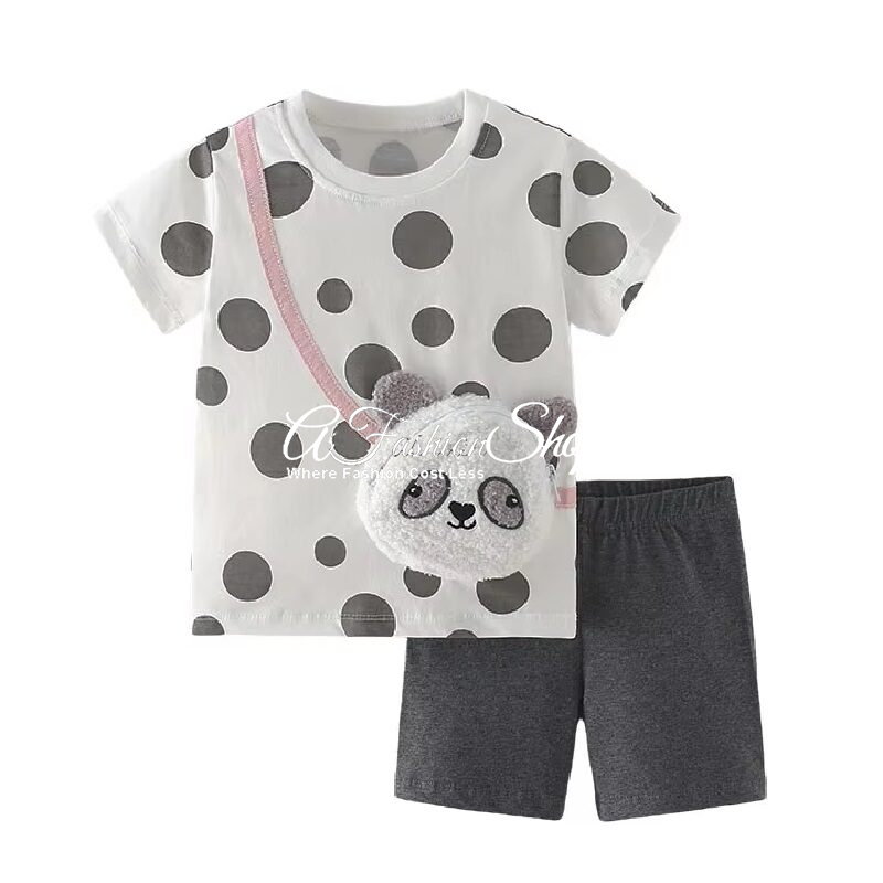 La Rébellion Panda Pop Polka Girl Short Set