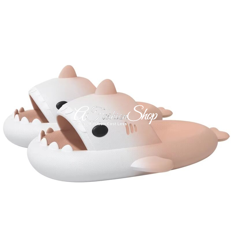 Beach Indoor Sandals Shark Slip-On Pink Gradient