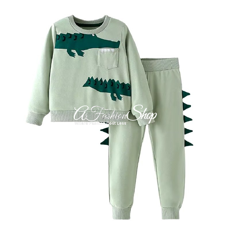 Kids Sweatshirt & Rib Leggings Set -Crocs