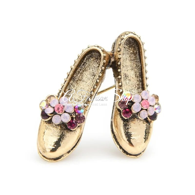 Women Sandal Gold Brooch