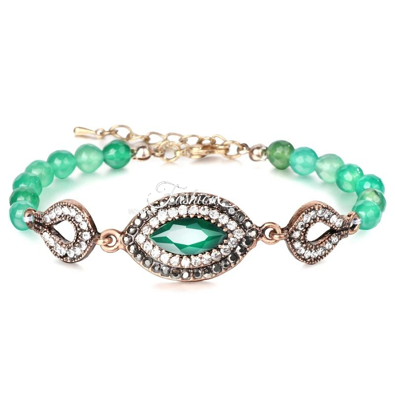 Vintage Green Natural Stone Bracelet