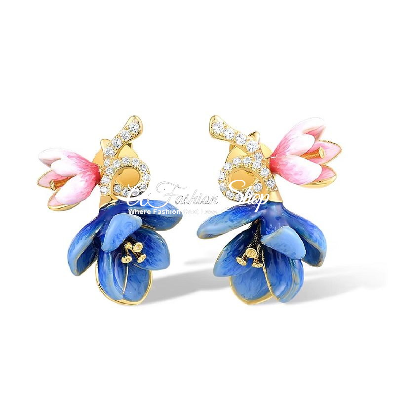 Blooming Bluebell Flower Earrings