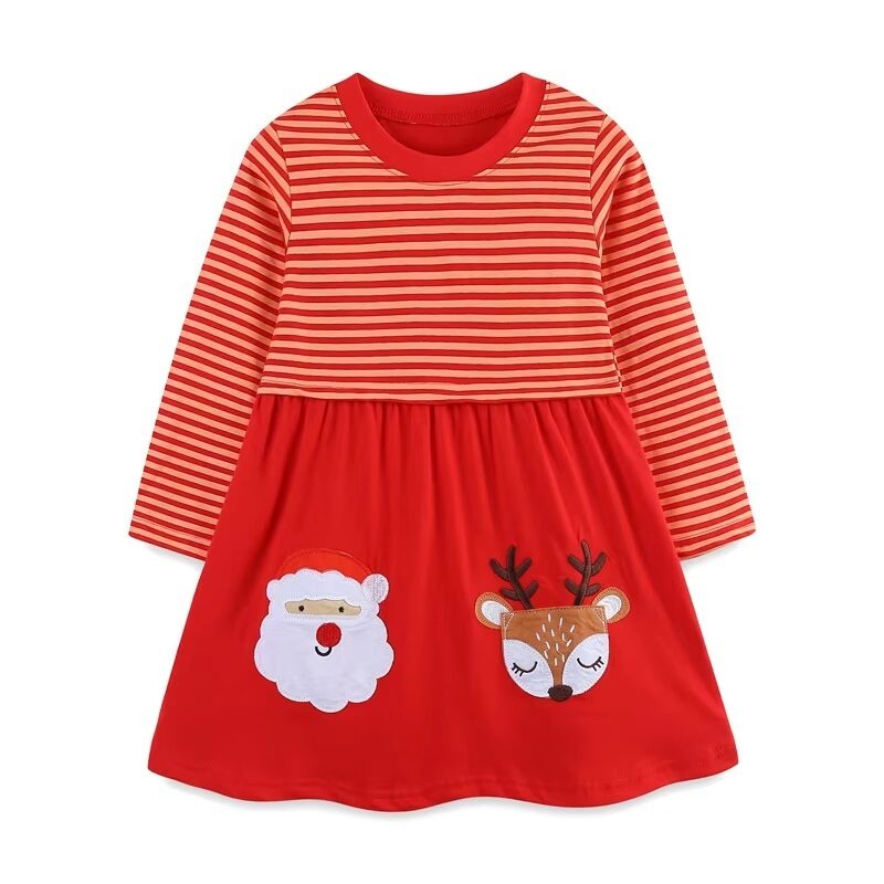 Ho-Ho-Ho Santa Long Sleeve Cotton Dress