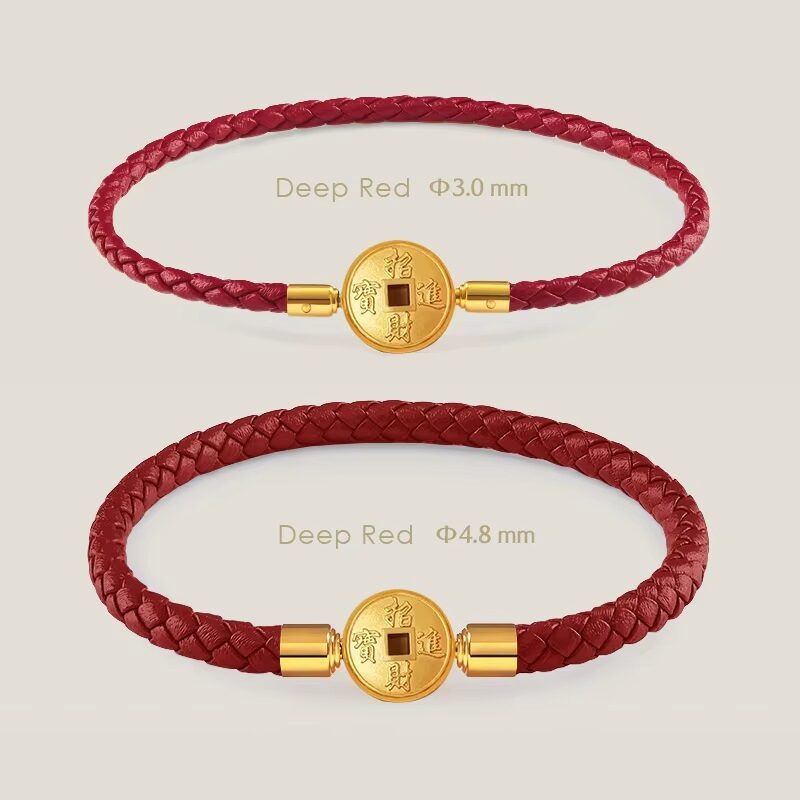 Prosperity Hand-Woven Leather: Fortune Red Bracelet