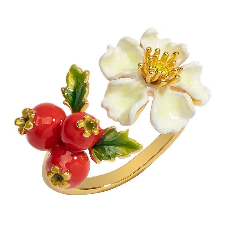Envara French Artisans Enamel Bloom Ring