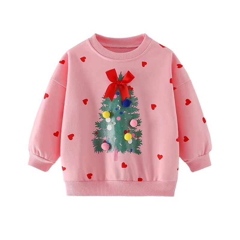 3D Christmas Tree Pompom Pullover