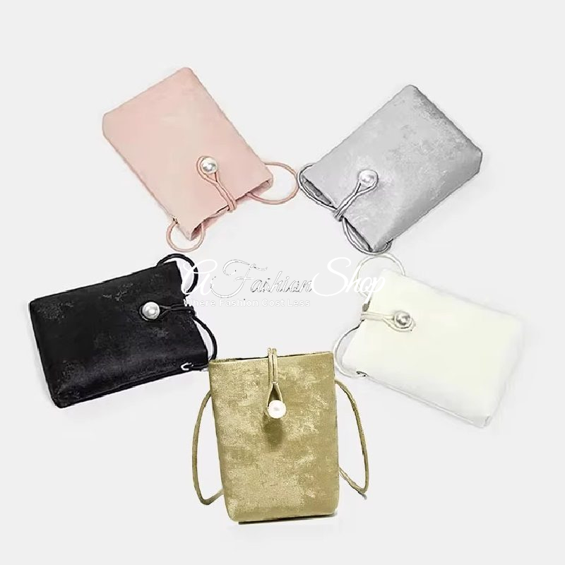 Women Sheer Phone Pouch Microfiber Pattern