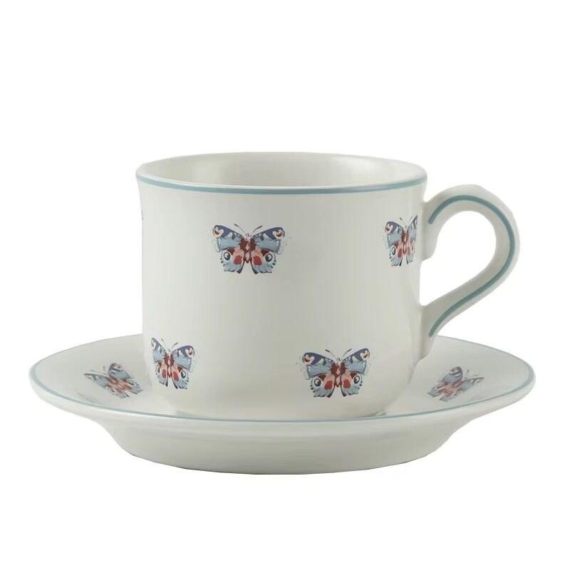 English Tea Cup & Saucer Set Butterflies Series