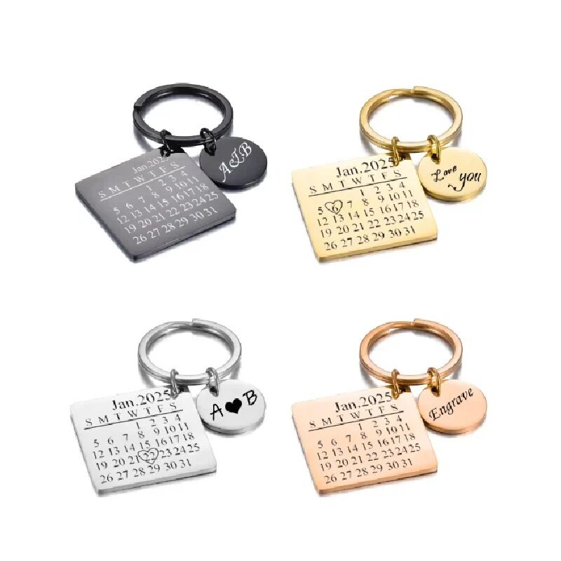 Personalized Keychain Calendar Anniversary Gift