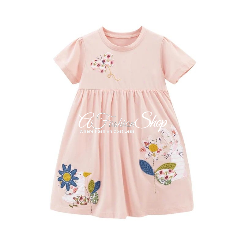 La Rébellion Girl Short Dress Gardena Pink
