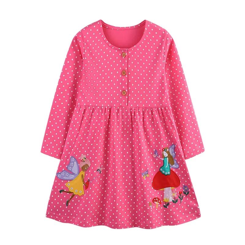 Whimsical Fairy Dress Polka Dots Hotpink