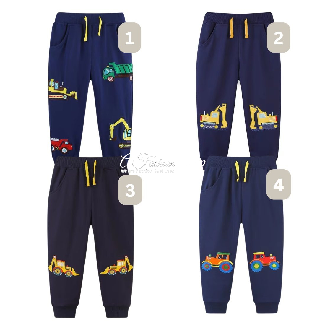 Truck Appliqué Cotton Blend Joggers