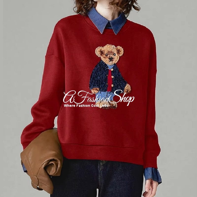 Layered Look Sweater Vest Burgundy/Navy