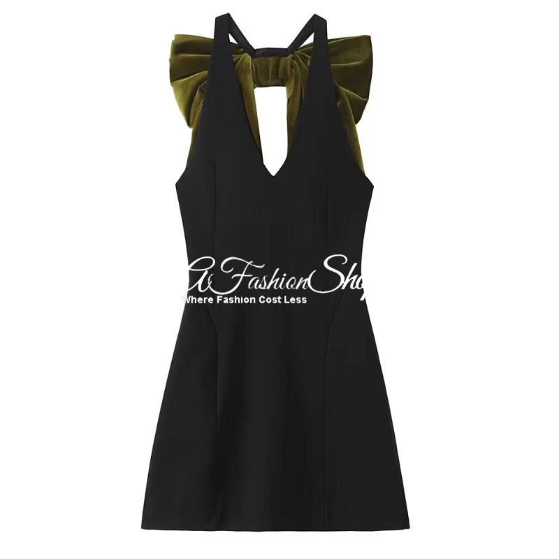 Evening Mini Dress With Oversize Bow