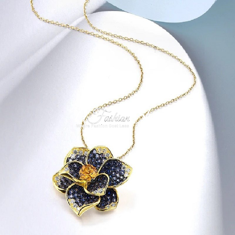 Luxe Blue Spinel Azalea Pendant ONLY