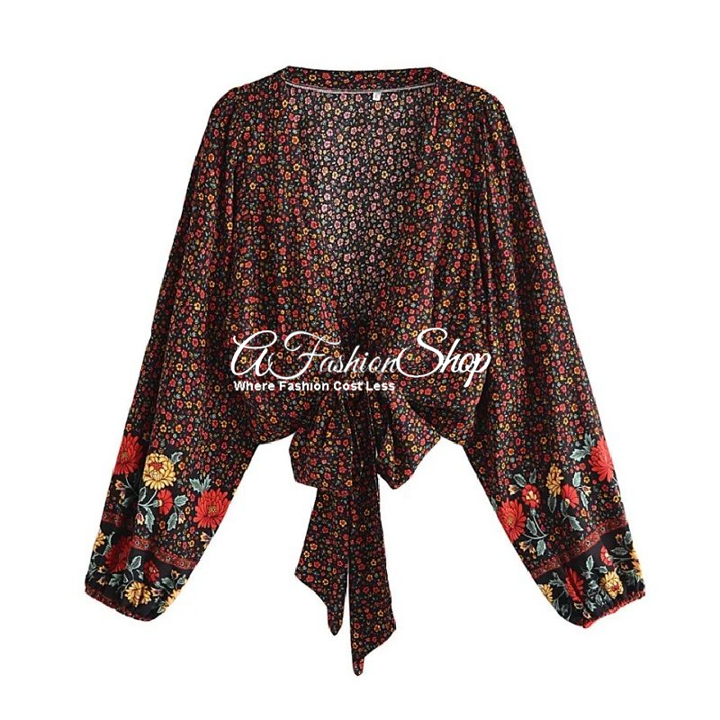 Bohomenia Blouse Pretty Floral Black
