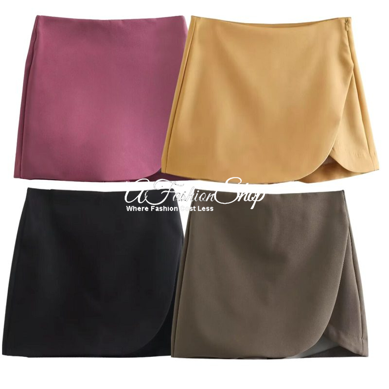 Asymmetric Layered Basic Color Shorts